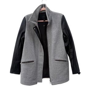 Danier Grey Wool & Leather Coat | 12